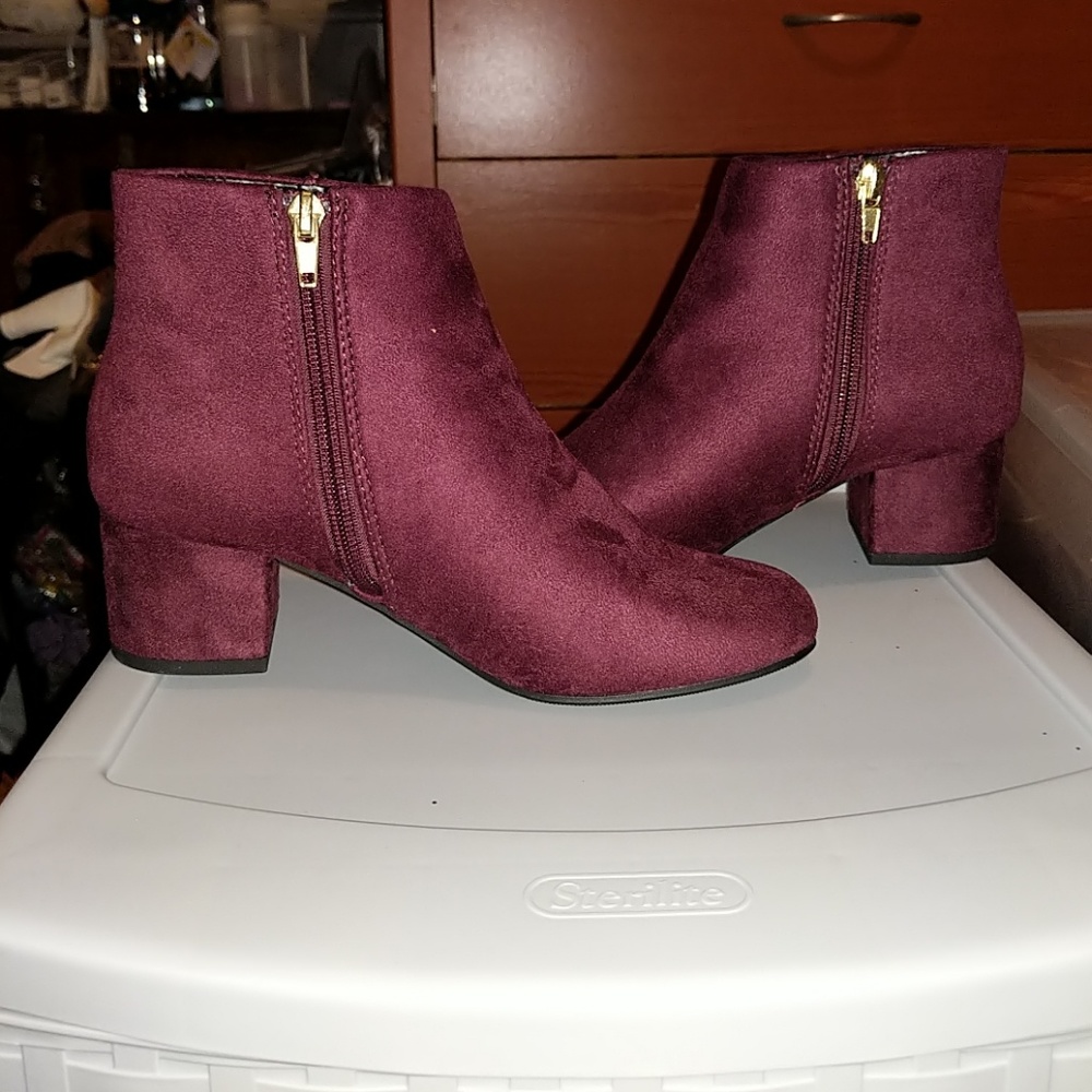 City Classified Burgundy Suede Booties